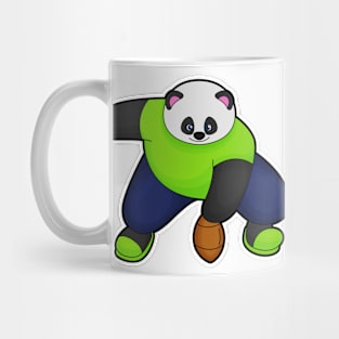 Panda as Football player with Football Mug